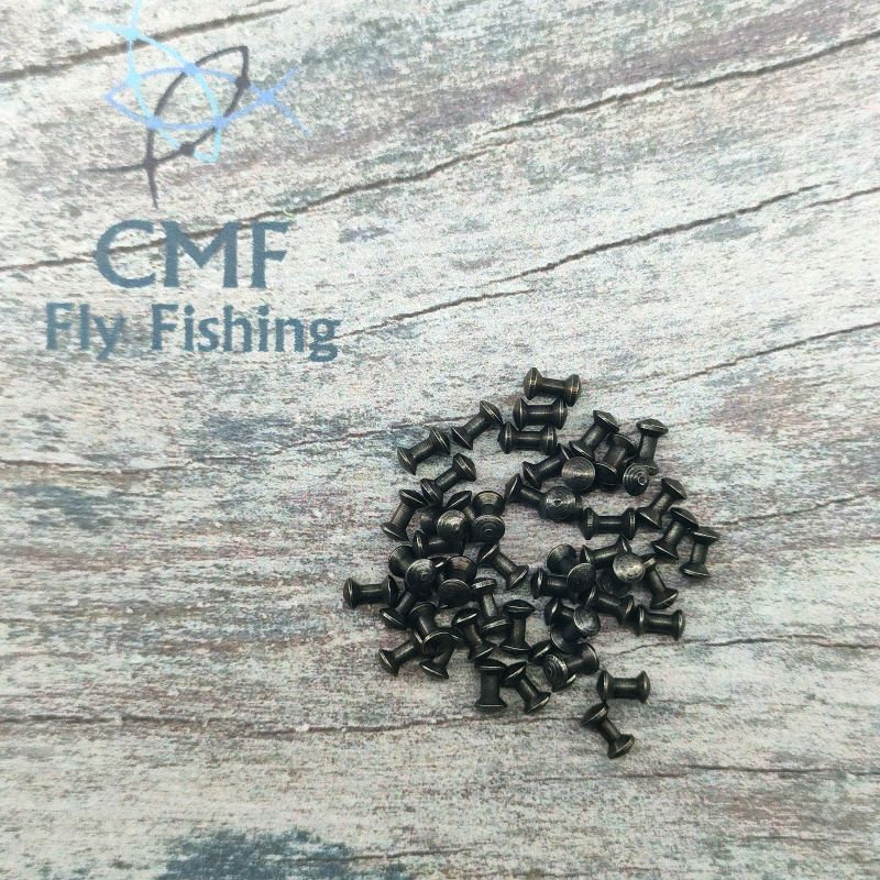 CMF Brass Dumbell Eyes Black, CMF Fly Tying, Brass Dumbell, Fly Tying Materials