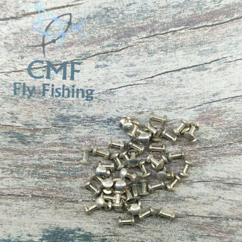 CMF Brass Dumbell Eyes Silver, CMF Fly Tying, Brass Dumbell Eyes, Fly Tying Materials