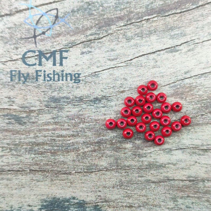 CMF Painted Brass Beads Red, Cmf Fly Tying, Painted Brass Beads, Fly Tying Materials