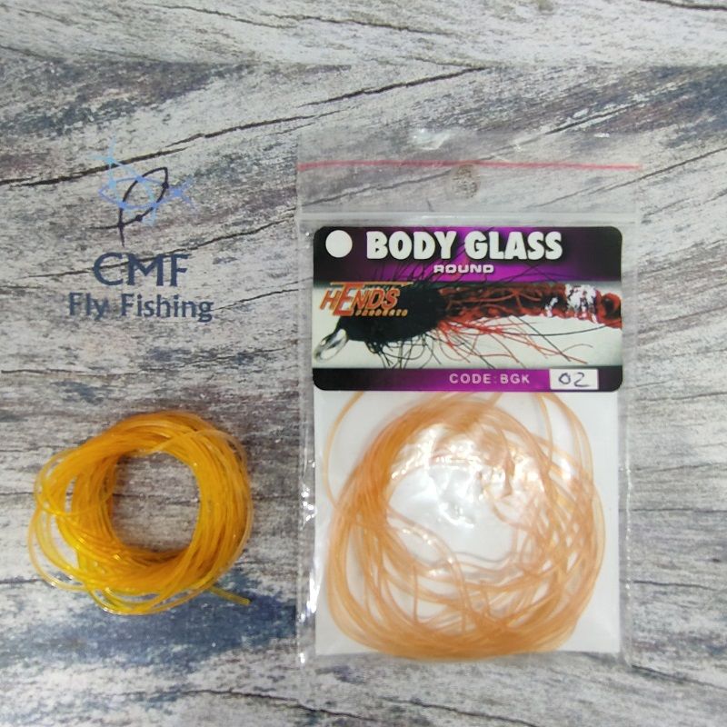 Hends Body Glass Half Round 1.2mm - Orange Light