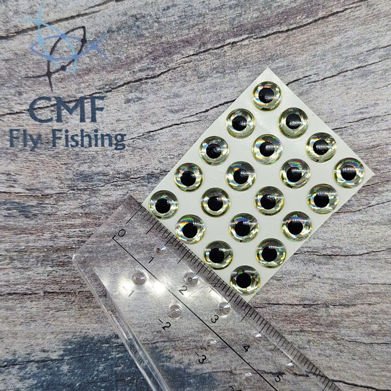 CMF 3D Stick on Eyes Silver 7mm, CMF Fly Tying, Stick On eyes for fly Tying,3D stick on Eyes, fly tying materials