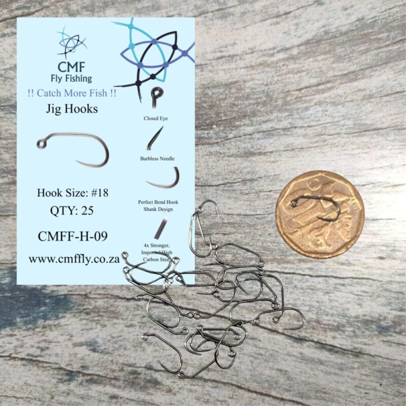 CMF Jig Competition Hooks Size 18, CMF Fly Tying, CMF Jig Hooks South Africa, Size 18 Jig Hook, Competition Nymph Hooks Fly Tying Hooks