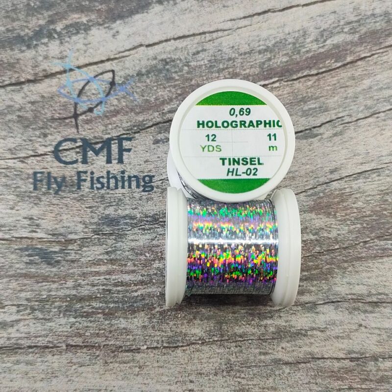 Hends Holographic Tinsel Silver, Hends Products, CMF Fly Tying, CMF Fly Fishing, Fly Tying
